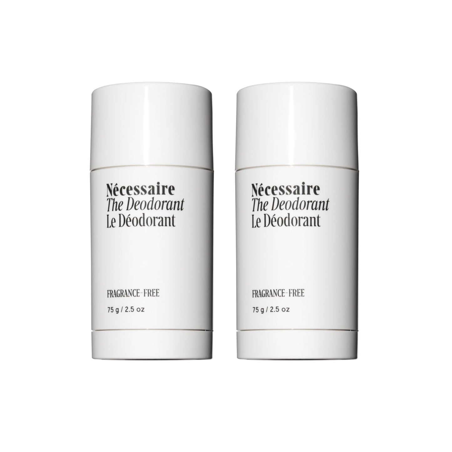 Nécessaire Fragrance-Free Deodorant | Aluminum-Free, Mandelic Acid, Extra Strength (2x75 g)