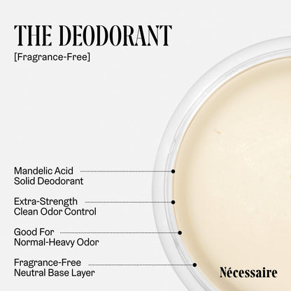 Nécessaire Fragrance-Free Deodorant | Aluminum-Free, Mandelic Acid, Extra Strength (2x75 g)