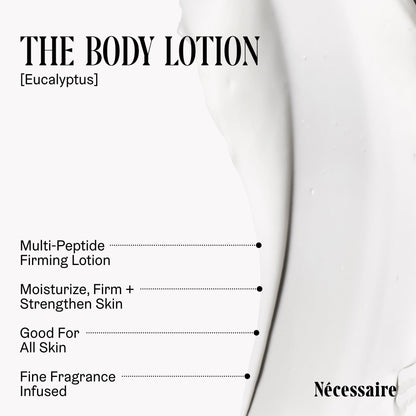 Nécessaire Eucalyptus Body Lotion – Multi-Peptide Firming Moisturizer, 2.5% Niacinamide, 450ml