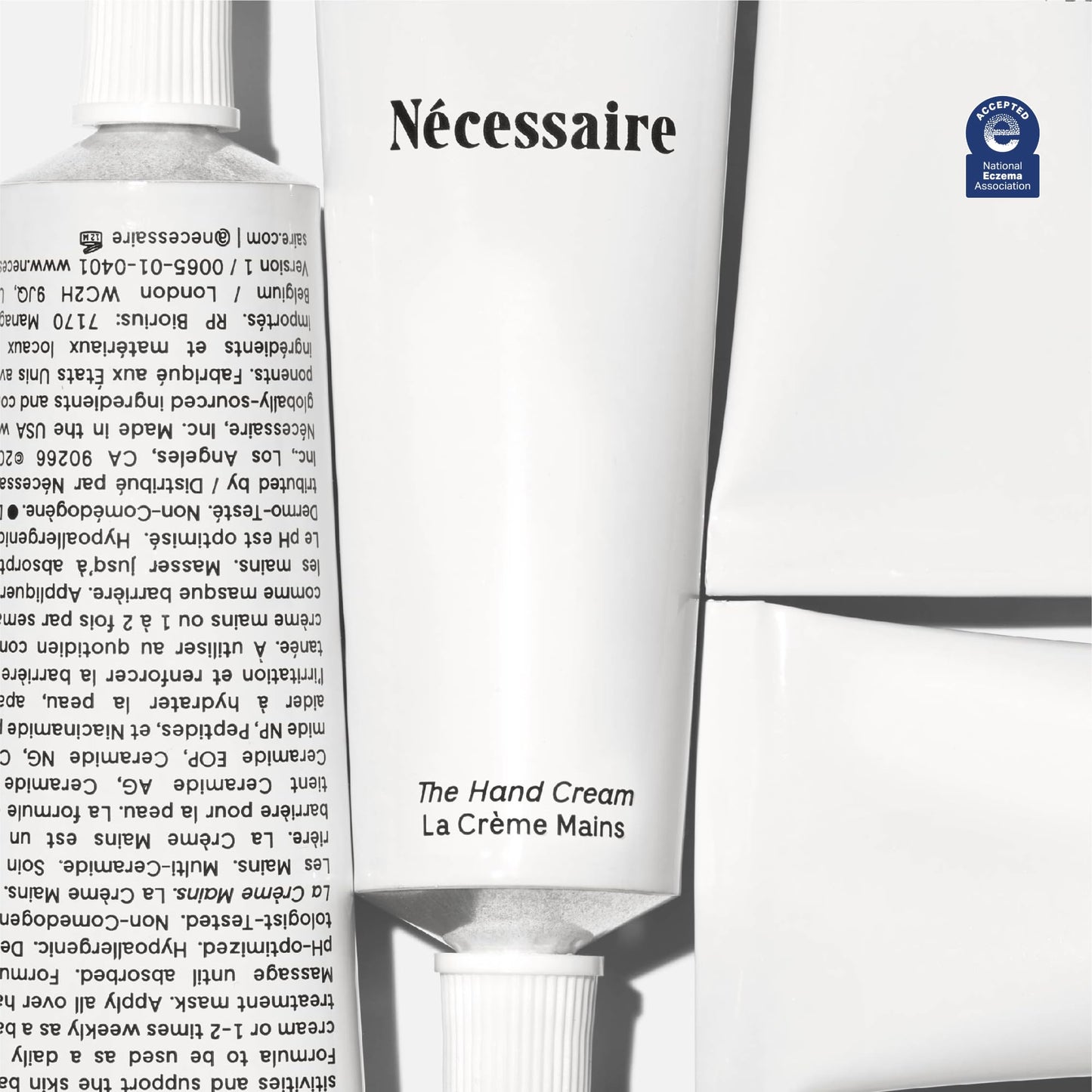Nécessaire Hand Cream – Fragrance-Free, 5 Ceramides & Peptides, 2.2 fl oz