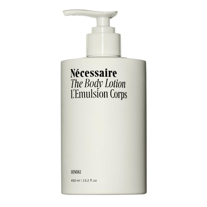 Nécessaire Hinoki Body Lotion – Multi-Peptide Moisturizer with 2.5% Niacinamide | Dermatologist-Tested, Vegan, Hypoallergenic, 15.2oz
