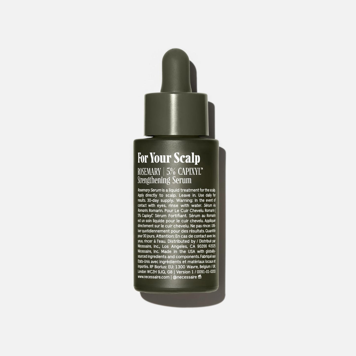 Nécessaire Rosemary Serum - Denser, Fuller Hair with 70% Rosemary Water + 5% Capixyl | 1 fl oz | Vegan