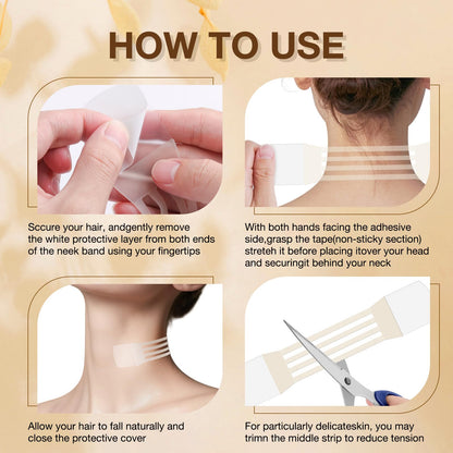 Neck Tightening Patches — Invisible Lift Tape for Firming & Wrinkle Reduction (8 Bands + 40 Replacements)