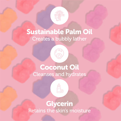 Nectar Bath Treats Bear Shape Kids Soap – Mini Bubble Soaps, Handmade in USA