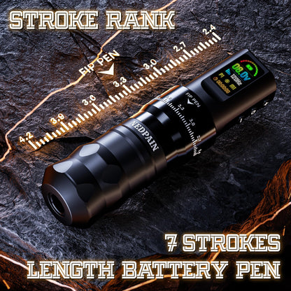 NEDPAIN Pro Wireless Tattoo Kit – 9500RPM, 1800mAh Battery, 7 Stroke Adjustments, RCA & LED Display