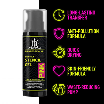 nedpain Pro Tattoo Transfer Gel – 8.4 oz with Pump for Precise Stencil Transfers