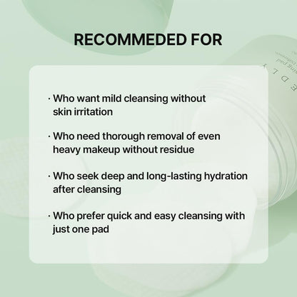 NEEDLY Mild Cleansing Pad – Makeup Remover for Sensitive Skin, Triple Deep Cleansing, Extra-Large Soft Vegan Pad