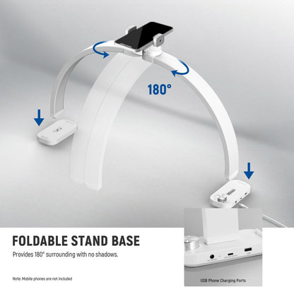 NEEWER Basic HM01-D 29-inch Arc Lamp – Foldable 40W LED Nail & Beauty Light (3000K-6500K)