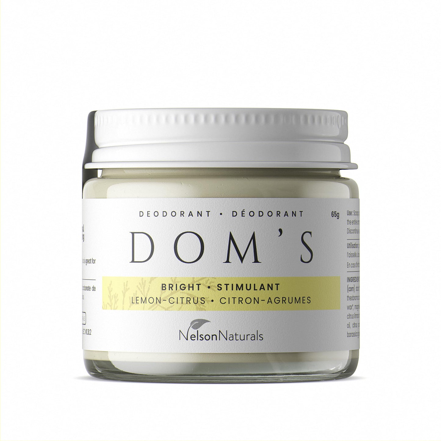 Nelson Naturals Bright Lemon Citrus Deodorant 68g – Natural, Extra-Strength Odor Protection