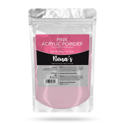 Nena's Superior Sculpting Powder – 16 oz Professional Acrylic Nail System (Clear & Pink)