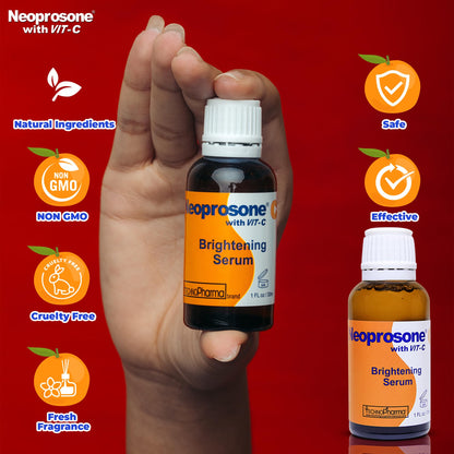 Neoprosone Vitamin C Serum for Face – Brightening Serum with Alpha Arbutin & Castor Oil (Pack of 2) | 1 Fl oz / 30 ml