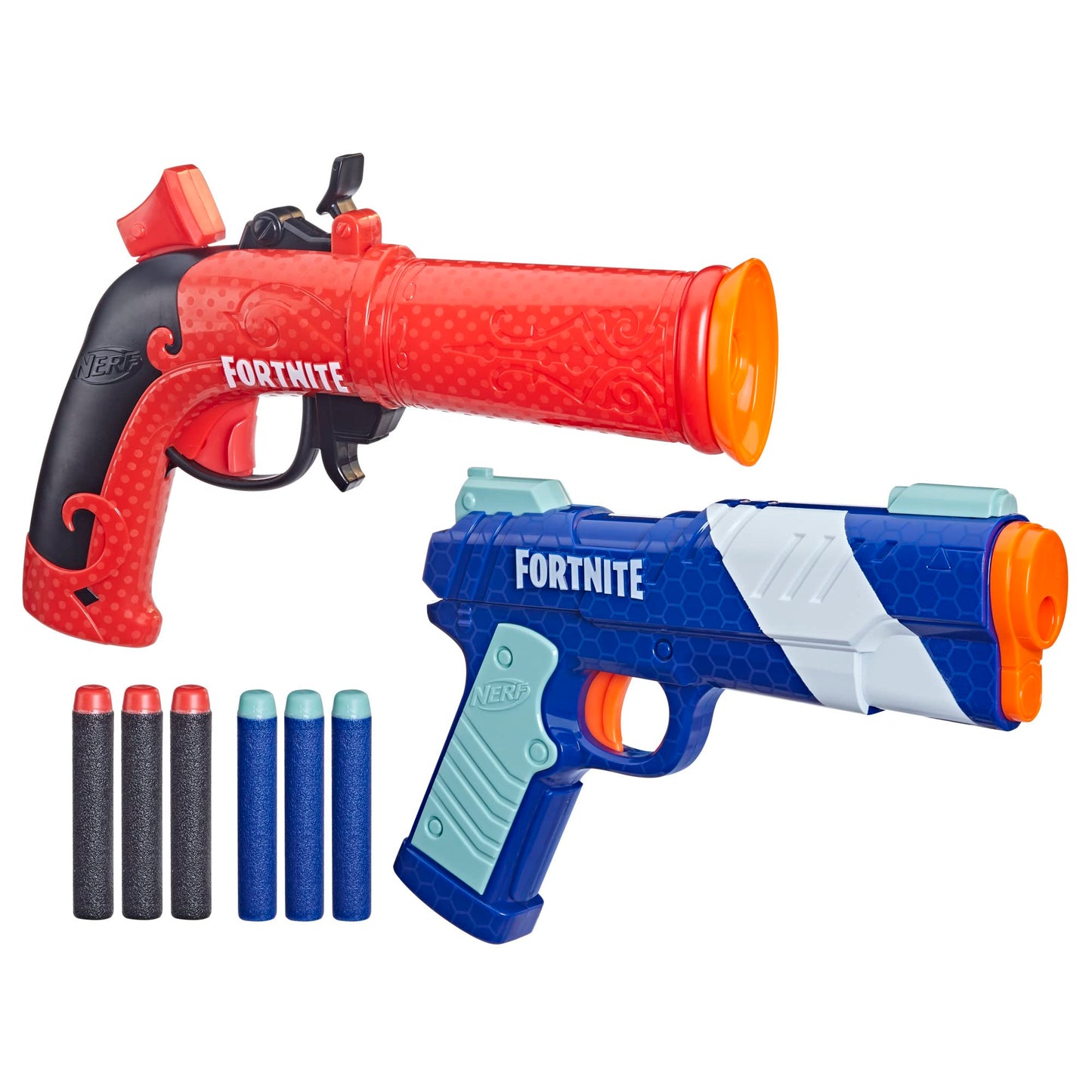 Nerf Fortnite Dual Pack – 2 Blasters (Flint-Knock & LP) + 6 Elite Darts