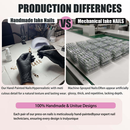 NEUQL Handmade Press On Nails - Long Square, Reusable, Black S | Luxury Nail Kit