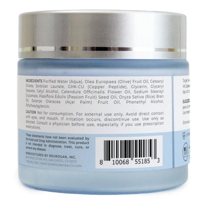 Neurogan GHK-Cu Copper Peptide Face Cream | 4% Peptides for Firmness & Deep Hydration | 2 oz