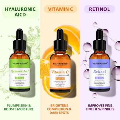 Neutriherbs Vitamin C Serum with Hyaluronic Acid – Anti-Aging, Brightening & Hydrating Facial Serum (1 fl oz)