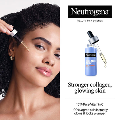 Neutrogena Collagen Bank 15% Vitamin C Serum — Fragrance Free, Glow & Even Tone, 0.5 fl oz