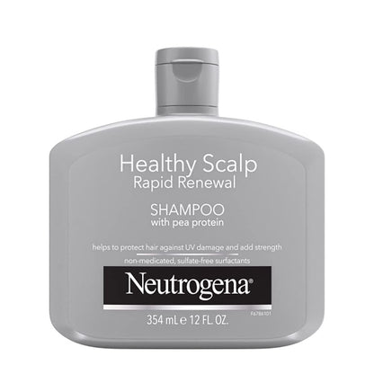 Neutrogena Healthy Scalp Rapid Renewal Shampoo with Pea Protein – UV Protection, Fragrance Free, 12 oz