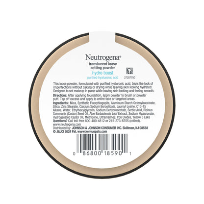 Neutrogena Hydro Boost Translucent Loose Setting Powder with Purified Hyaluronic Acid | Blur Imperfections & Set Makeup