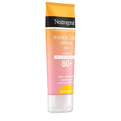 Neutrogena Invisible Daily Defense Sunscreen Lotion SPF 60+ — Broad Spectrum, Water-Resistant, Oxybenzone-Free
