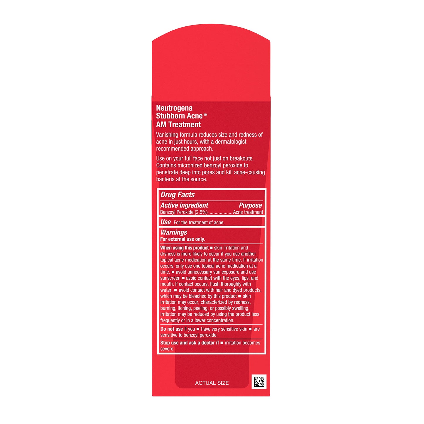 Neutrogena Stubborn Acne AM Treatment | 2.5% Benzoyl Peroxide, Oil-Free