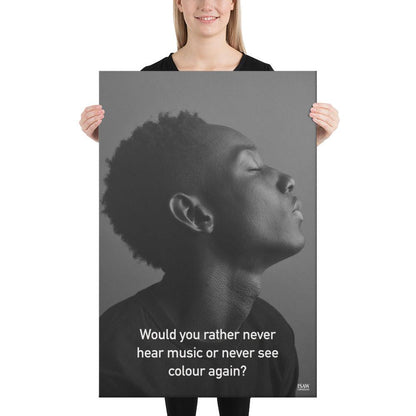 Never Hear Music or Never See Colour - Canvas Print