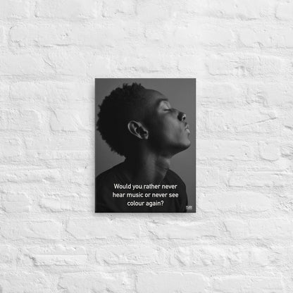 Never Hear Music or Never See Colour - Canvas Print