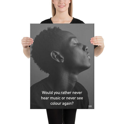 Never Hear Music or Never See Colour - Canvas Print