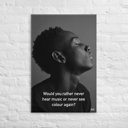 Never Hear Music or Never See Colour - Canvas Print