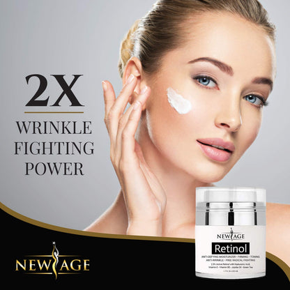 NEW AGE Retinol Cream Neck Facial Moisturizer Serum with Hyaluronic Acid – 2 Pack
