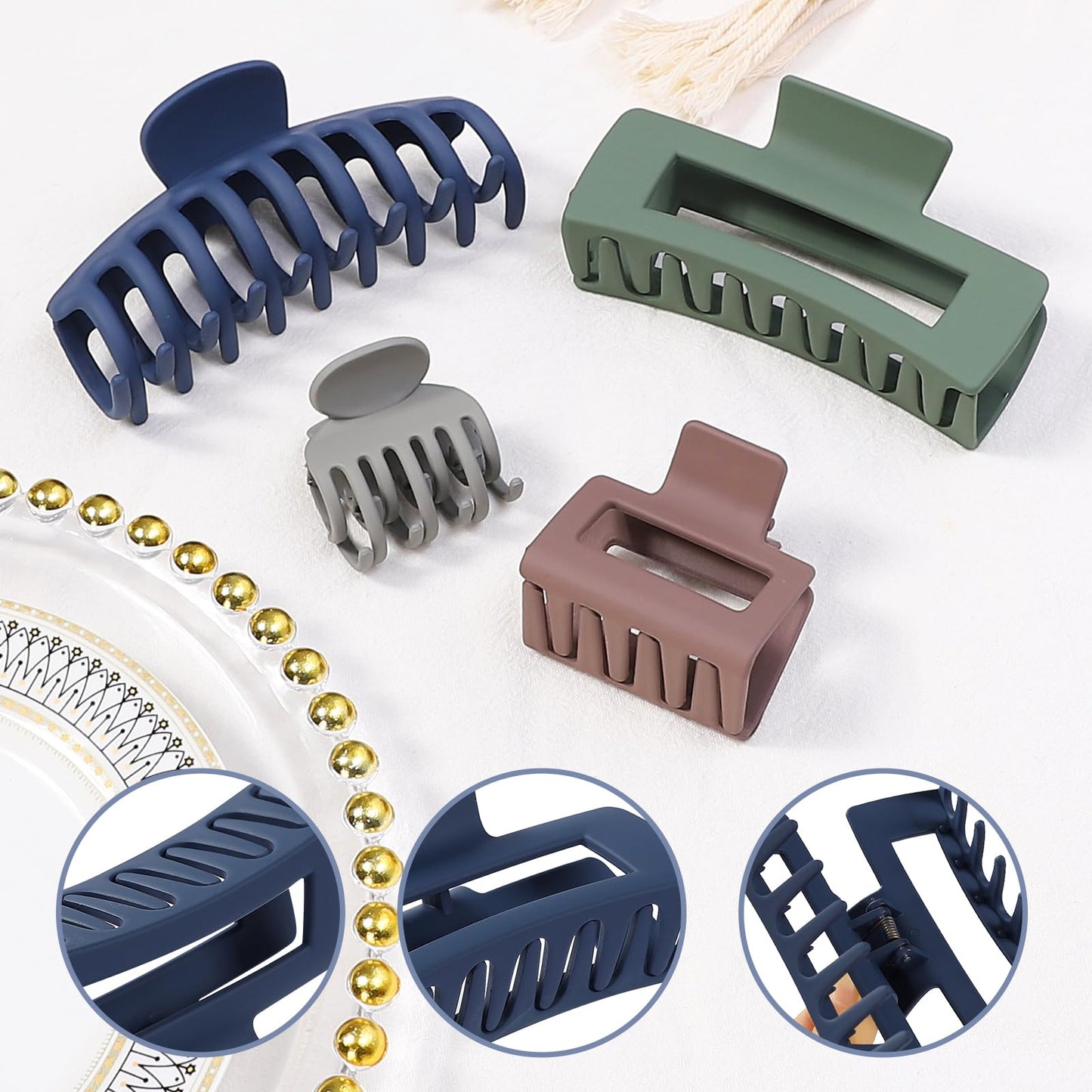 NEW LIVE Hair Claws – 16 Pcs Matte Nonslip Clips for All Hair Types