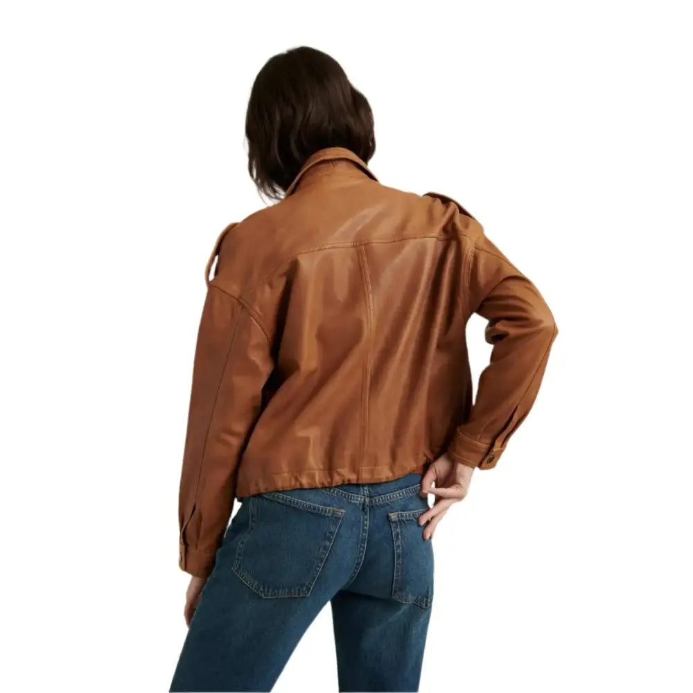 Women’s Brown Leather Jacket – New Stylish Design