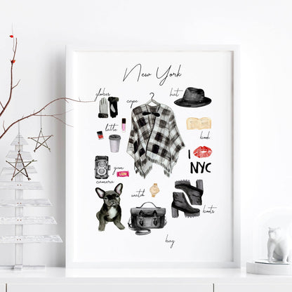 New York wall art travel poster
