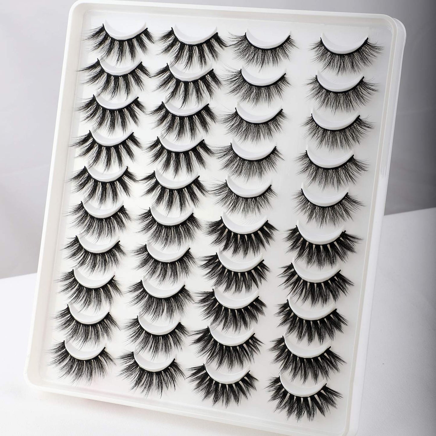 Newcally Faux Mink Lashes Pack – 20 Pairs Dramatic Long Wispy False Eyelashes Wholesale