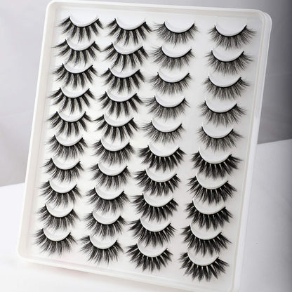 Newcally Faux Mink Lashes Pack – 20 Pairs Dramatic Long Wispy False Eyelashes Wholesale