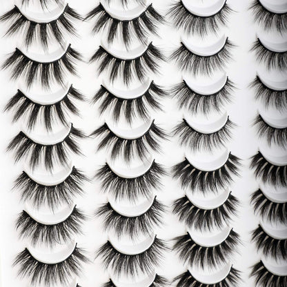 Newcally Faux Mink Lashes Pack – 20 Pairs Dramatic Long Wispy False Eyelashes Wholesale