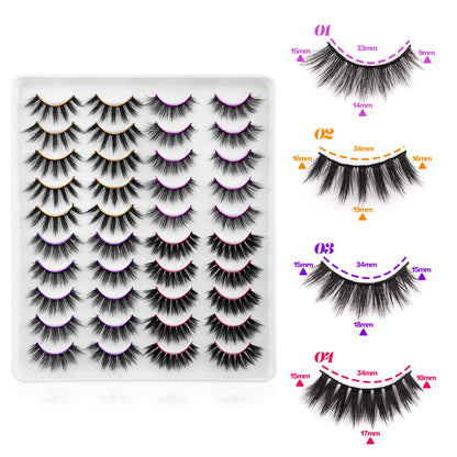 Newcally Faux Mink Lashes Pack – 20 Pairs Dramatic Long Wispy False Eyelashes Wholesale