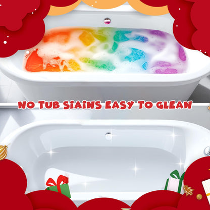 NEWFEIFAN Christmas Bath Bombs Set for Kids – 6-Pack Handmade Bubbles & Relaxing Aromas