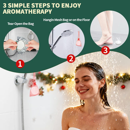 NEWFEIFAN Christmas Shower Steamers 6-Pack – Aromatherapy Spa Gift Set