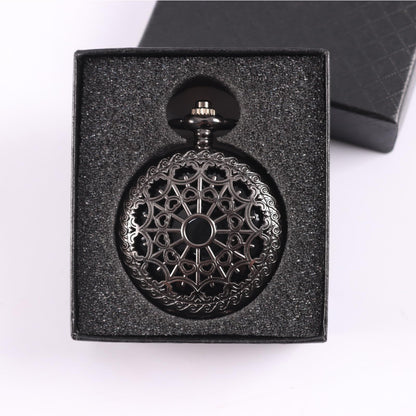 NewRiu Scrying Mirror Black Obsidian — Vintage Pocket Watch Divination Tool
