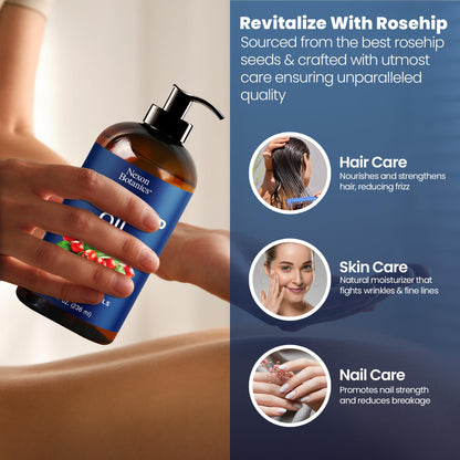 Nexon Botanics Rosehip Oil for Face 8 fl oz – Gua Sha, Massage & Skin Care