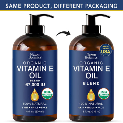 Nexon Botanics Organic Vitamin E Oil Blend – 8 fl oz for Skin, Scar & Face