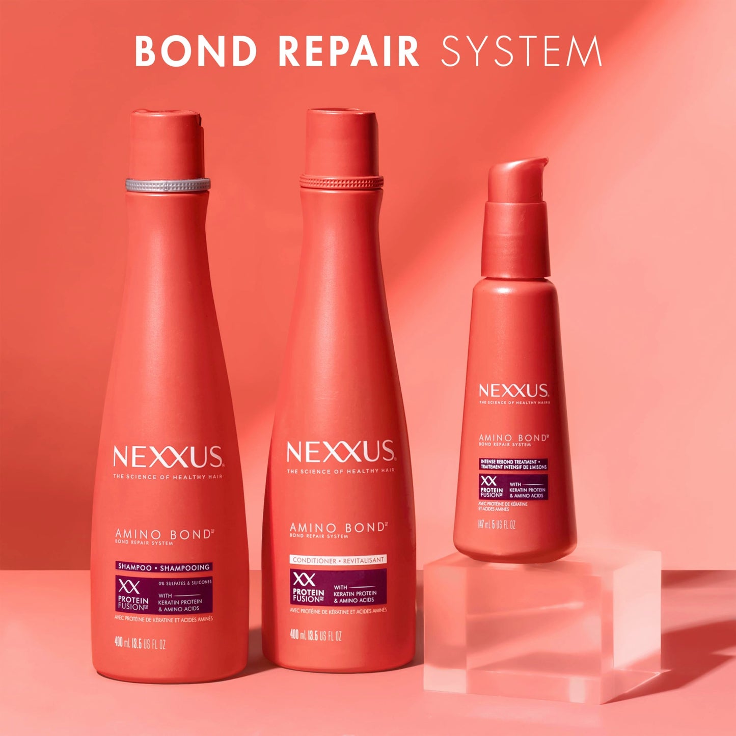 Nexxus Amino Bond Intense Bonding Treatment – Stronger, More Damage-Resistant Hair with Amino Acids & Keratin Protein, 5 oz