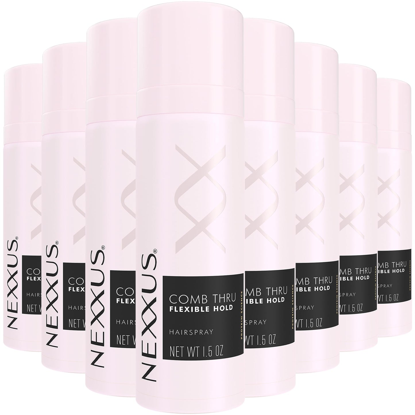 Nexxus Comb Thru Flexible Hold Hairspray – 8-Pack Travel Size, Rose Fragrance, 72-Hour Humidity Shield