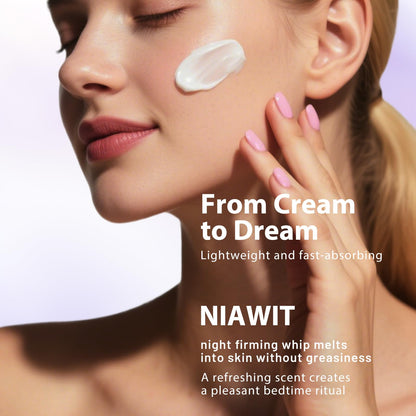 NIAWIT Overnight Toning Body Whip – Clinically Tested Night Cream for Firming & Moisturizing Arms, Thighs & Belly | Sleep-Driven Tone Improvement