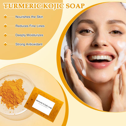 Nicgou Lemon Turmeric Soap – Handmade Turmeric Soap Bar for Face & Body (2pcs)