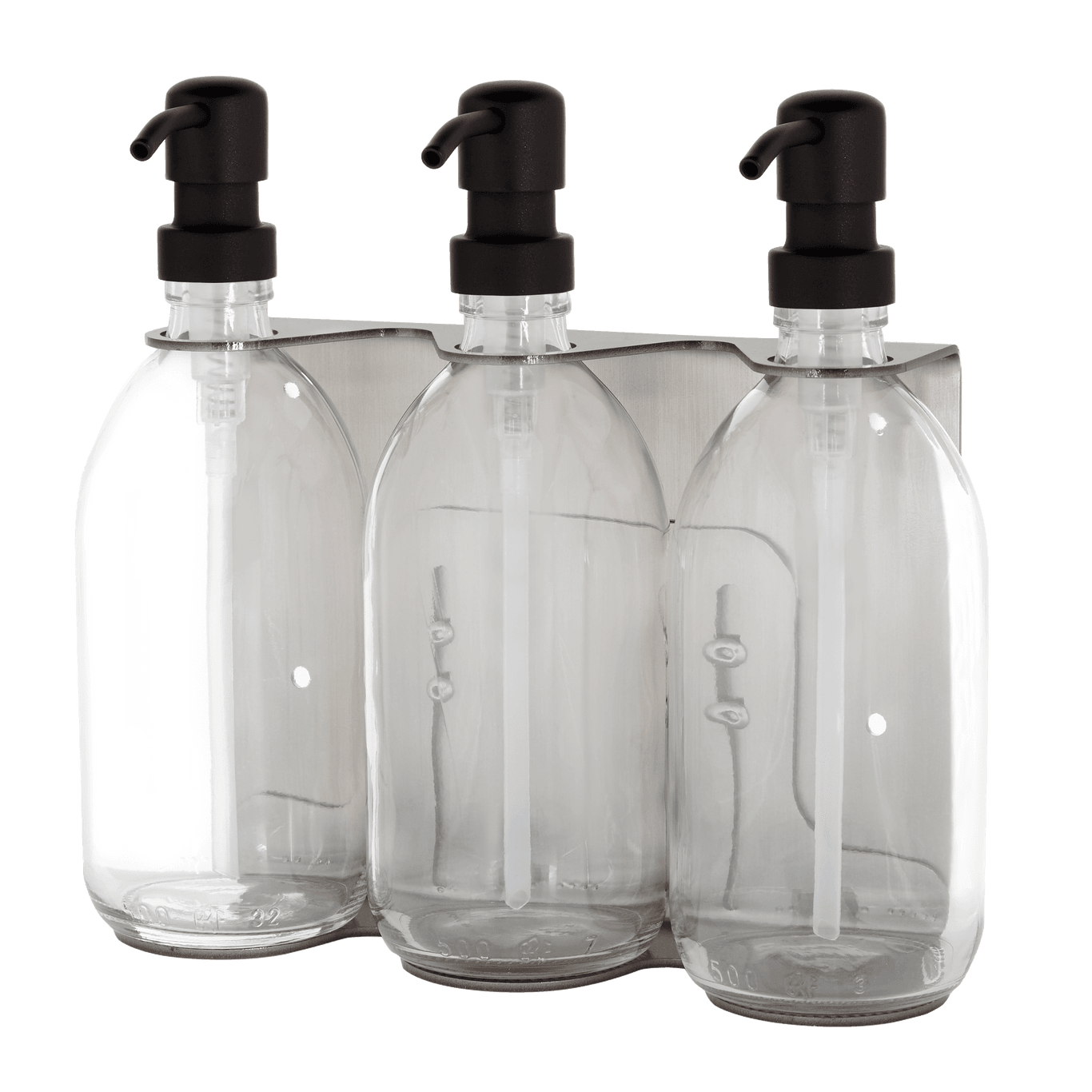Nickel Triple Wall Mounted Soap Dispenser