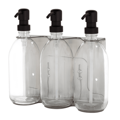 Nickel Triple Wall Mounted Soap Dispenser