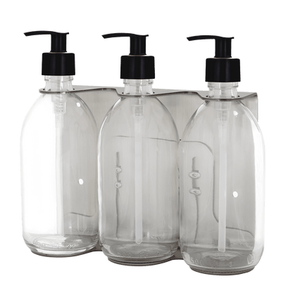 Nickel Triple Wall Mounted Soap Dispenser