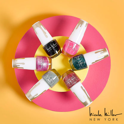 Nicole Miller New York 20-Piece Gel Nail Polish Set – Glossy Colors for Women & Teens