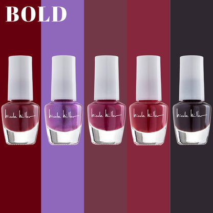 Nicole Miller New York Mini Nail Polish Set – 15-Piece Glossy Nail Colors Collection